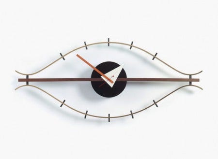 The Eye Clock is one of the 150 clocks George Nelson designed for the modern home. 