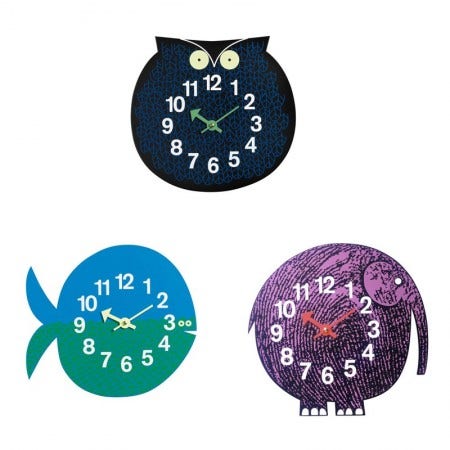 These 3 fun clocks include Omar The Owl, Fernando The Fish and Elihu The Elephant. 
