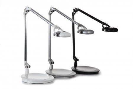 Humanscale's Element 790 LED Light uses only six watts to produce incandescent lighting levels. The Element series boasts a 50,000-hour lifespan—25 years of daily use in a typical 9-to-5 office environment. It is available in black, silver or white.