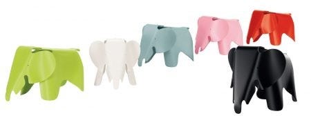 The Vitra Eames Elephant is available in a plastic version for those it was originally intended for: children. Whether as a toy or as an item for children's bedrooms, this friendly-looking animal with its distinctive, huge floppy ears should make the heart of many a child (and parent) beat just that little bit faster.