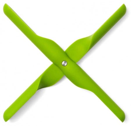 The Menu Propeller Trivet plays with form and function whilst protecting your table top from heat, cold and liquids. The wings are slim and aerodynamic, giving them a light and airy appearance. The blades of the trivet can be folded together, just like a fan, and save you a lot of space. Once folded, it will fit just perfectly into the cutlery drawer. Easy peasy. 