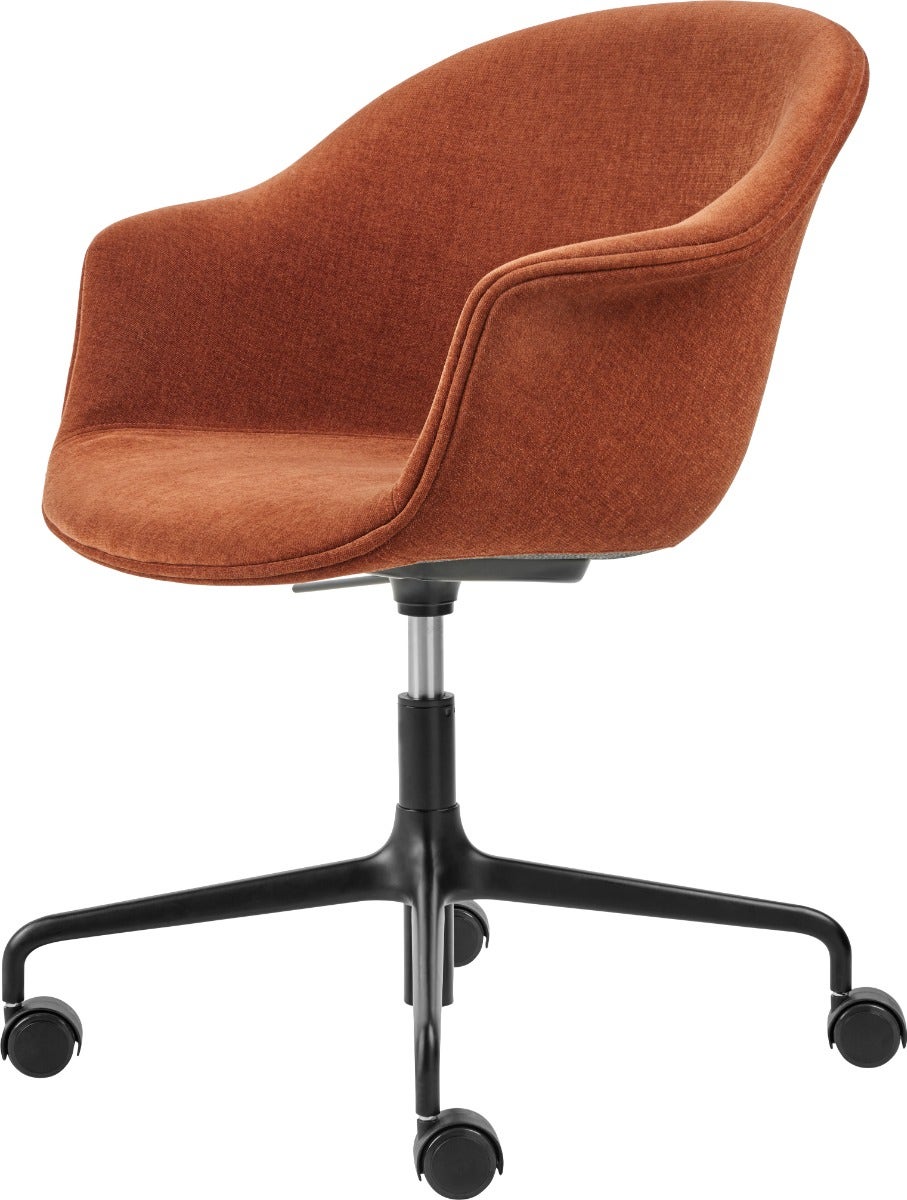 GUBI Bat Height Adjustable 4-Star Base Meeting Chair with Castors - Fully Upholstered