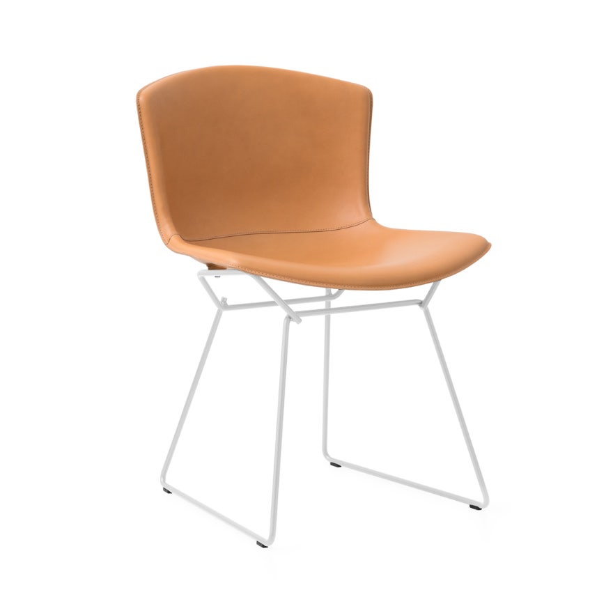 Knoll Harry Bertoia Leather Covered Side Chair