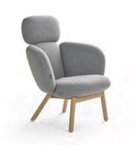 Artifort Bras Highback 4-Legged Wood Base Chair