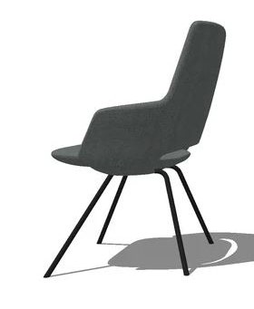 Artifort Jima Highback 4-Legged Steel Base Chair