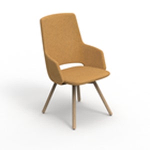 Artifort Jima Highback 4-Legged Wood Base Chair