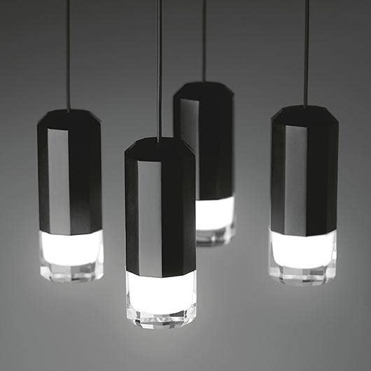 Vibia Wireflow 0345 Free-Form Pendant Lamp with Pressed Glass Diffuser