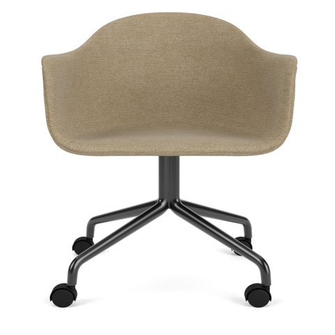 Audo Copenhagen Harbour Star Base Dining Armchair with Casters - Fully Upholstered