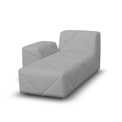 Moooi BFF Modular Sofa - Chaise Longue Left in Vesper Silver