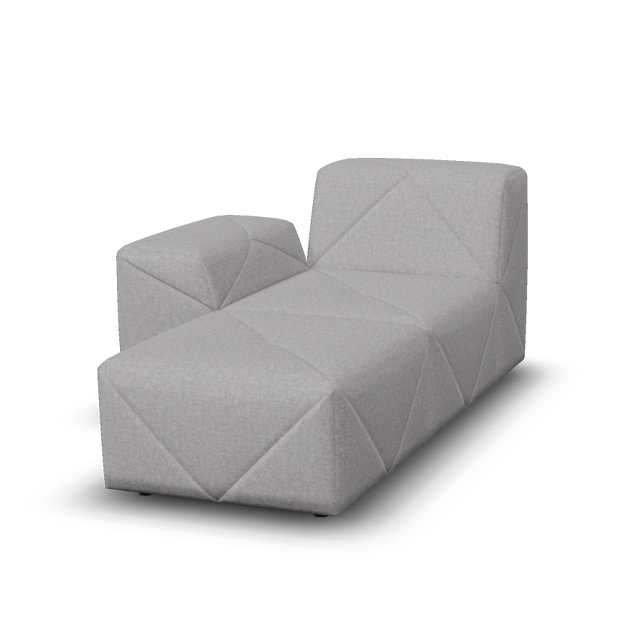 Moooi BFF Modular Sofa - Chaise Longue Left in Vesper Silver