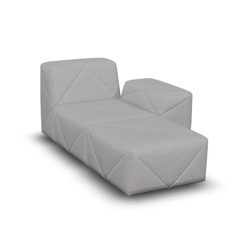 Moooi BFF Modular Sofa - Chaise Longue Right in Vesper Silver