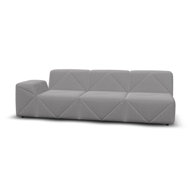 Moooi BFF Modular Sofa - Triple Element Single Armrest Low, Left