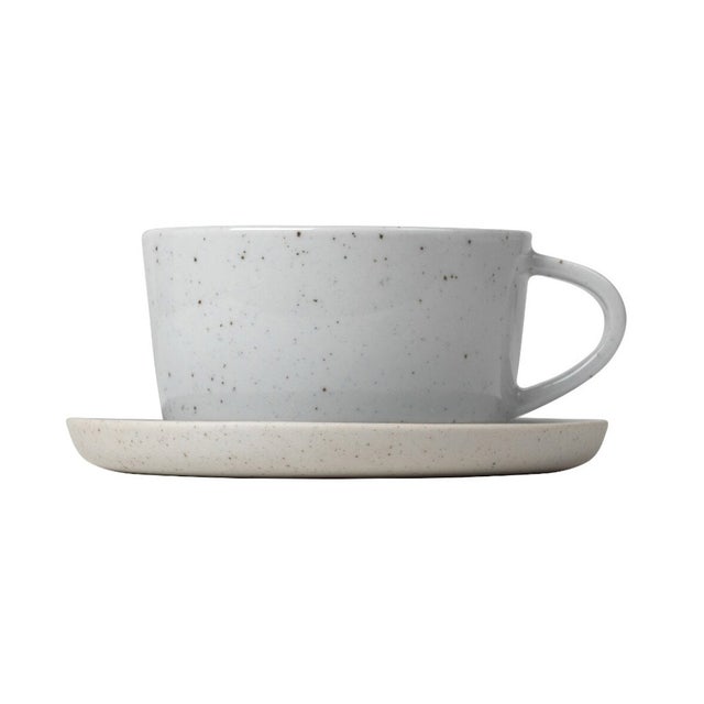 Blomus Sablo Ceramic Coffee Cups & Saucers (Set of 2)