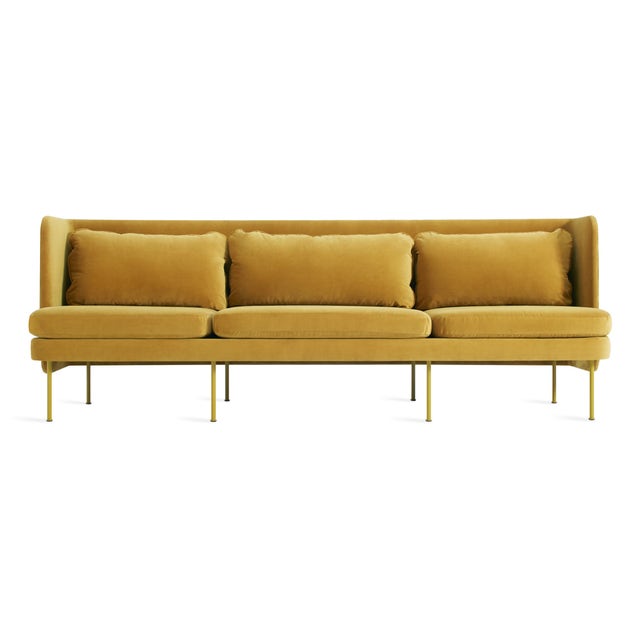 Blu Dot Bloke 95 inch Velvet Sofa with Arms