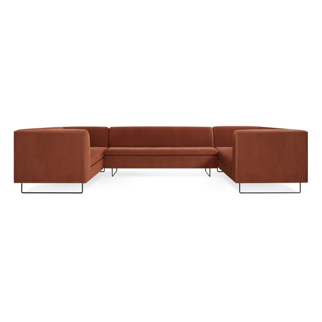 Blu Dot Bonnie & Clyde U-Shaped Velvet Sectional Sofa
