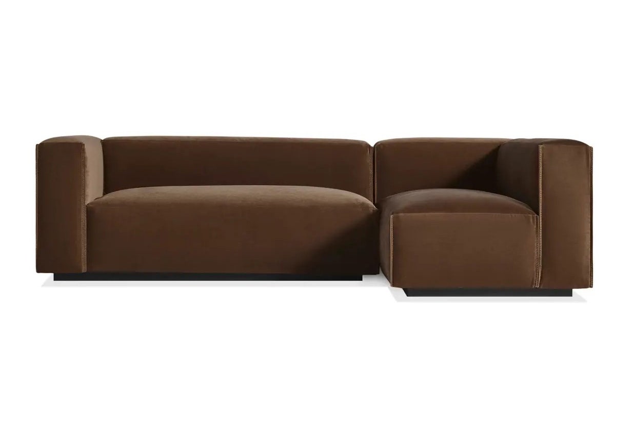 Blu Dot Cleon Velvet Sectional Sofa