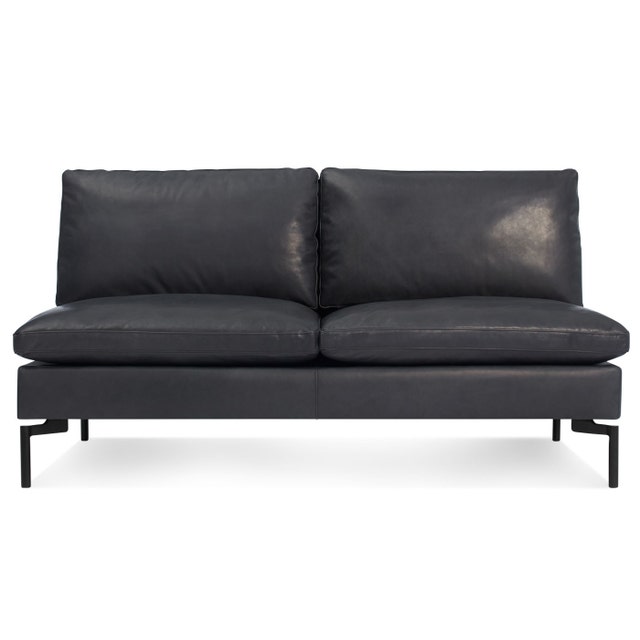 Blu Dot New Standard 60 inch Armless Leather Sofa
