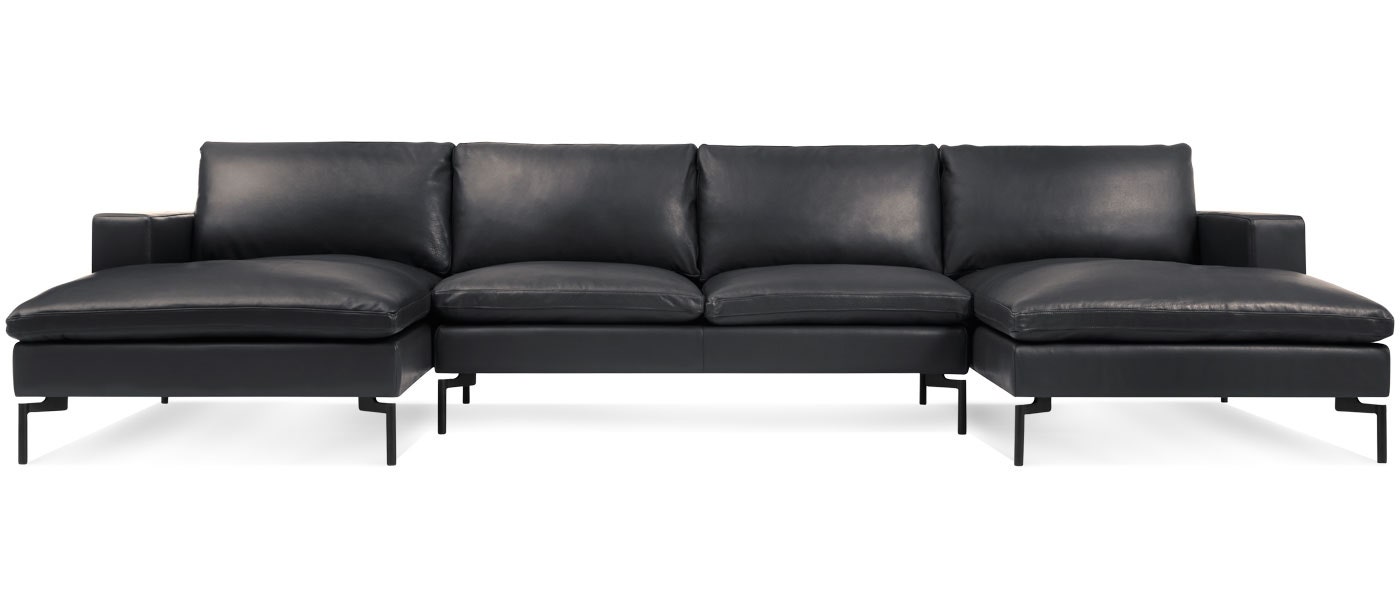 Blu Dot New Standard U-Shaped Leather Sectional Sofa