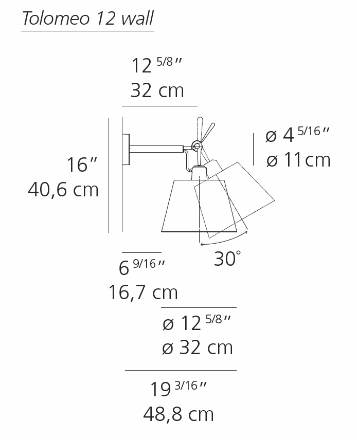 Artemide Tolomeo Shade Wall Lamp