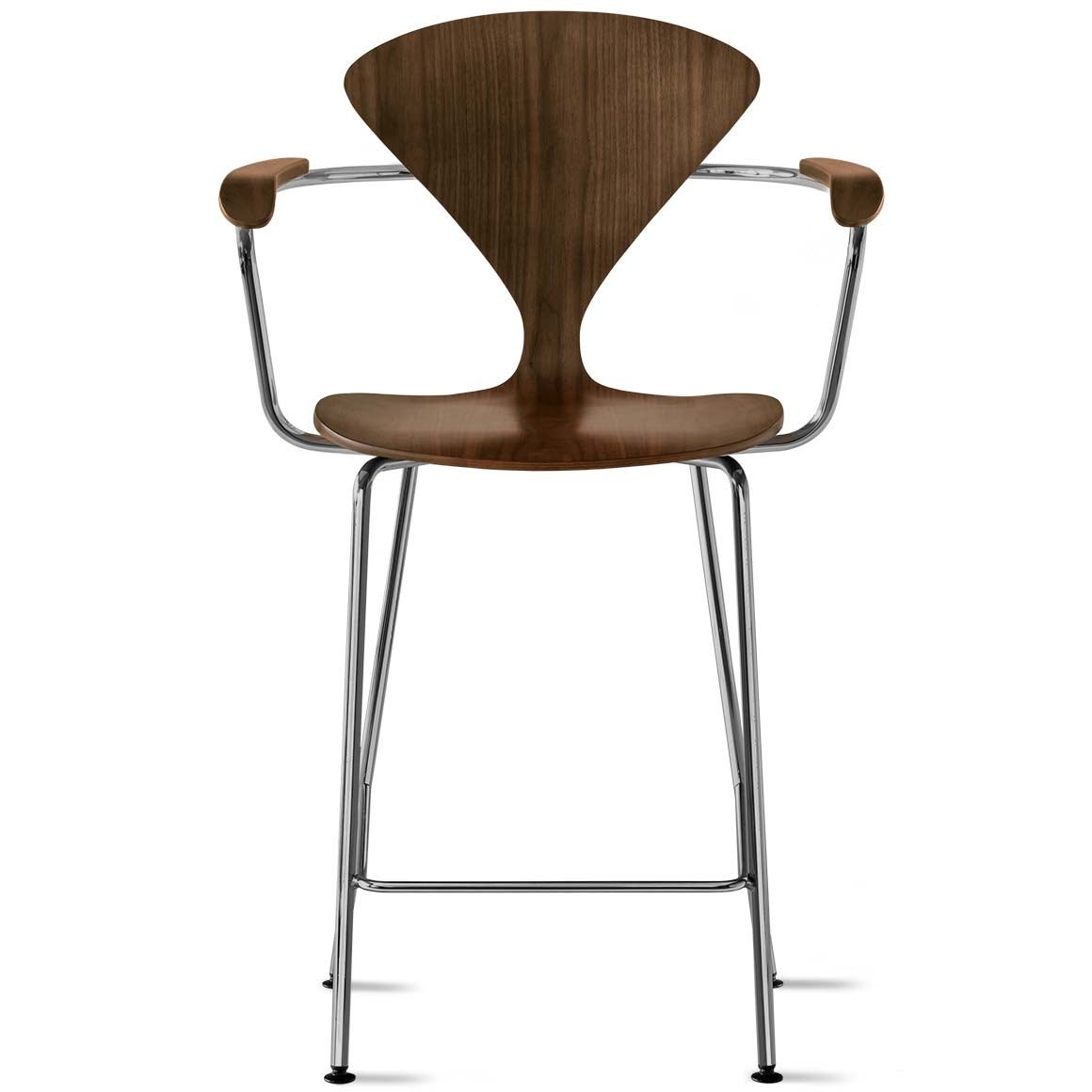 Cherner Stool - Chrome Metal Base with Arms