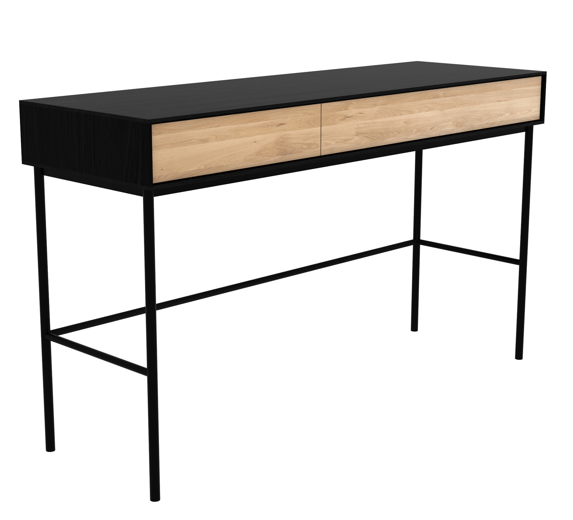 Ethnicraft Oak Blackbird Desk with 2 Drawers