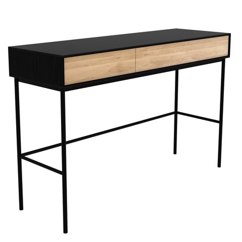 Ethnicraft Oak Blackbird Desk with 2 Drawers (Not in Source)