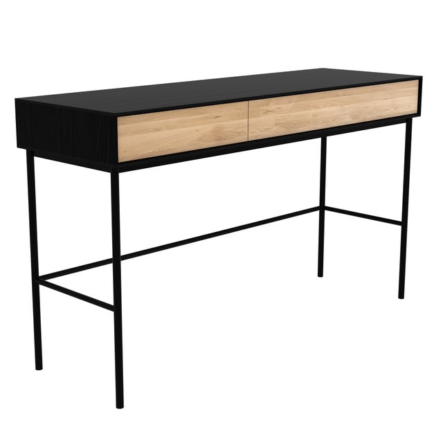 Ethnicraft Oak Blackbird Desk with 2 Drawers