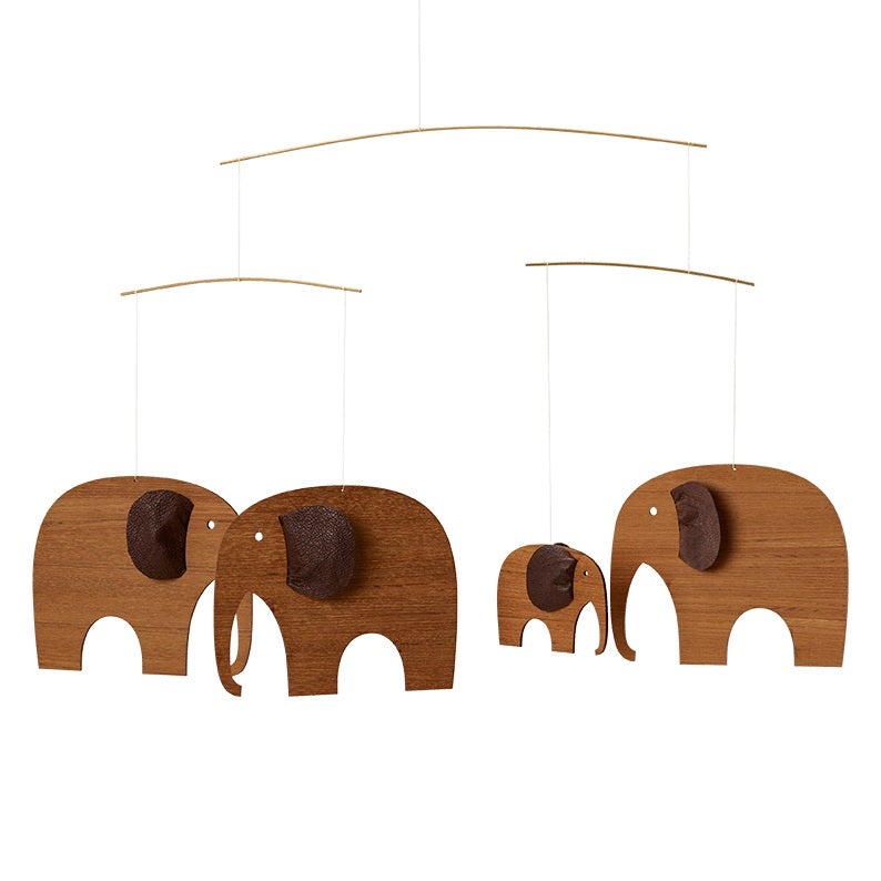 Flensted Elephant Party Teak Mobile