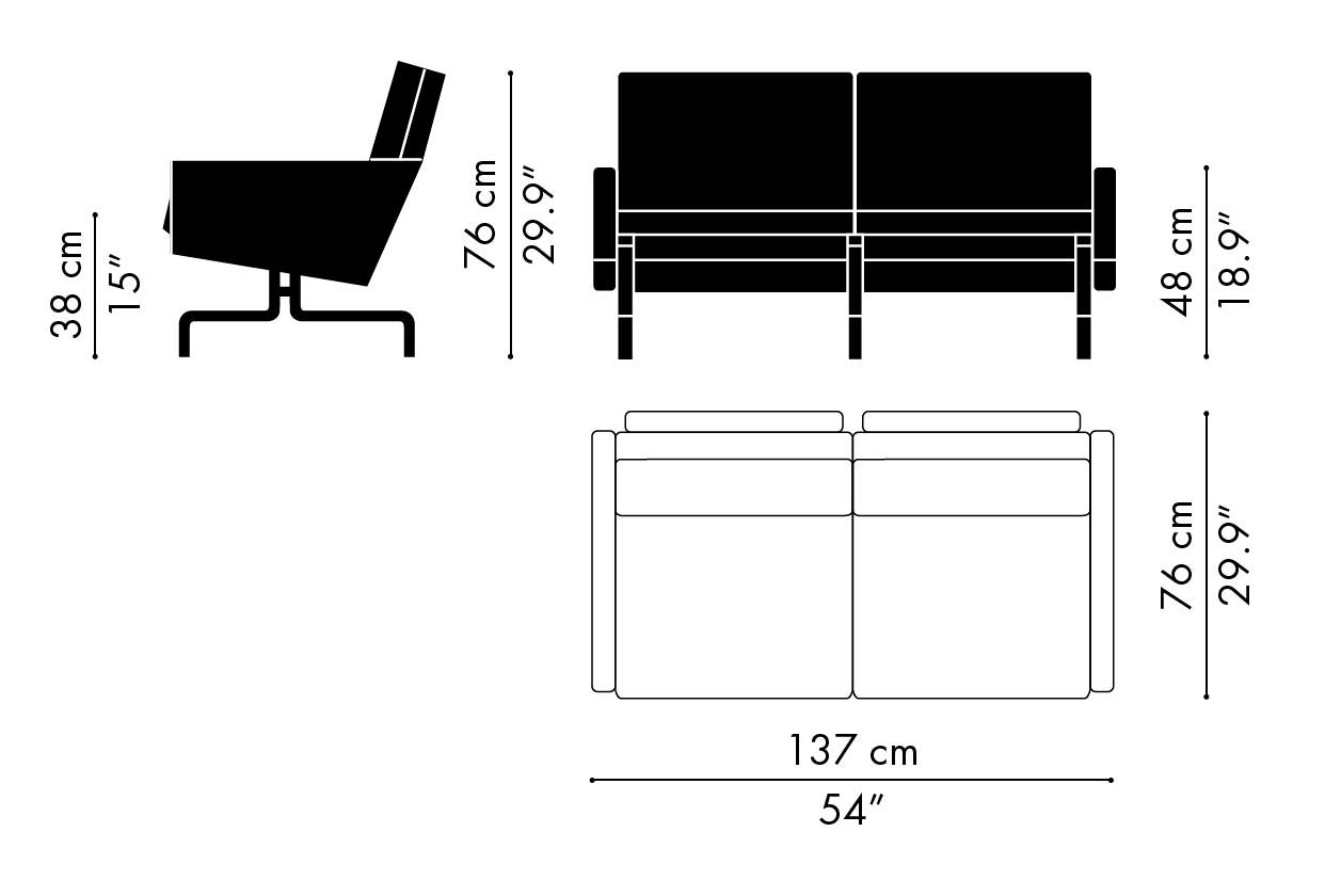 Fritz Hansen PK31 2-Seater Sofa