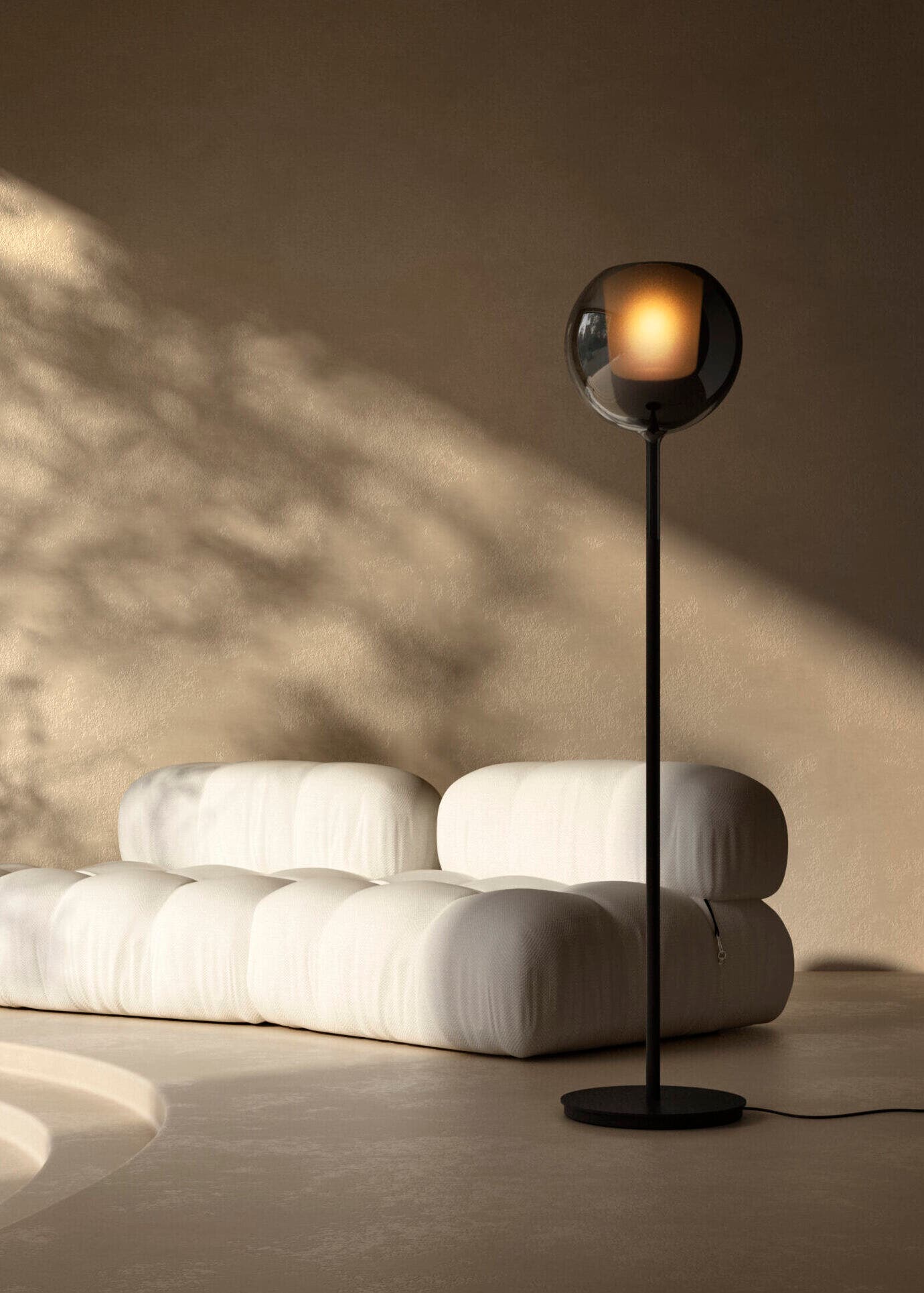 Penta Glo Floor Lamp - Black Mirroring Glass