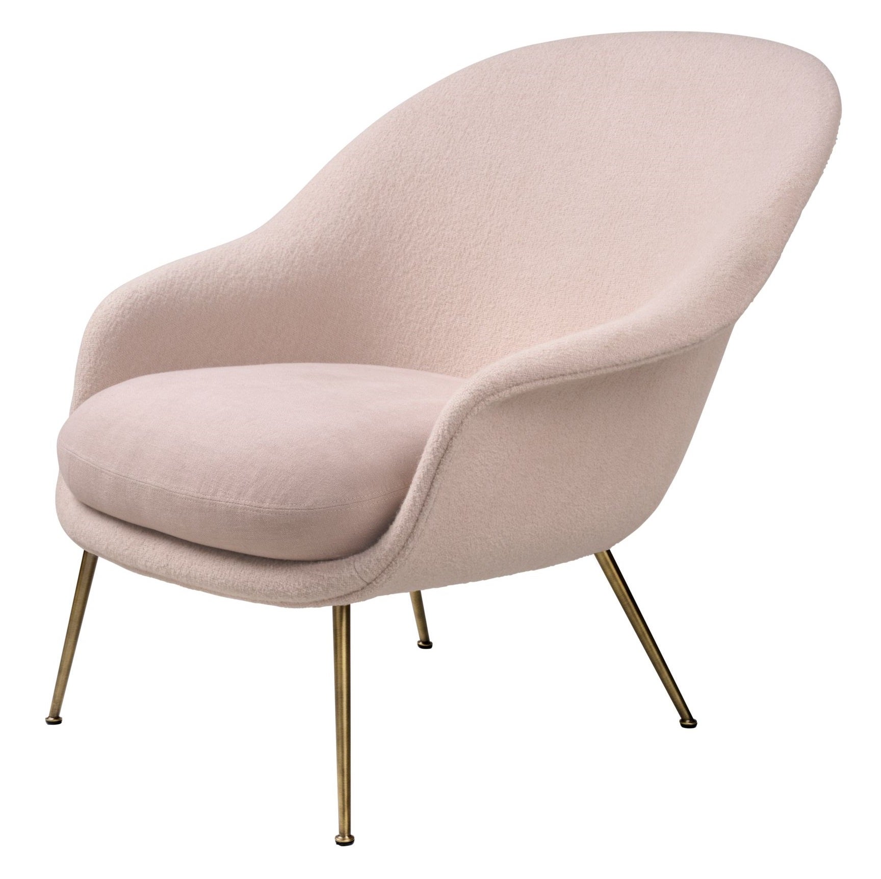 GUBI Bat Conic Base Lounge Chair - Fully Upholstered