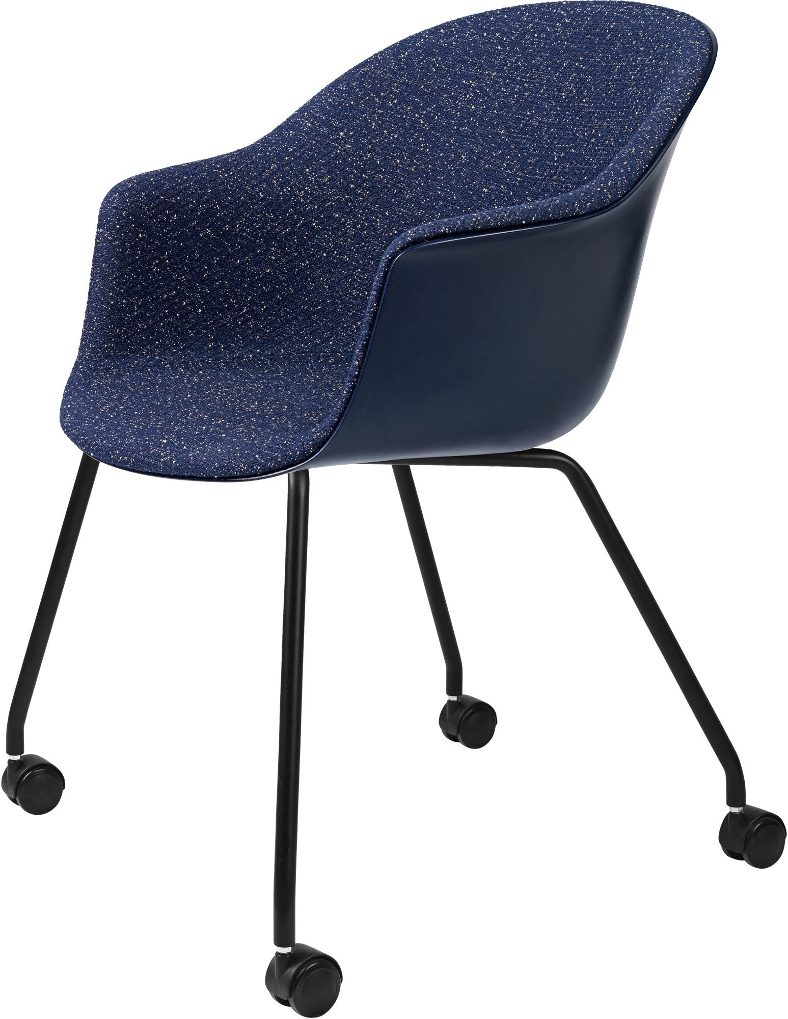 GUBI Bat Meeting Chair 4 Legs with Castors - Front Upholstered