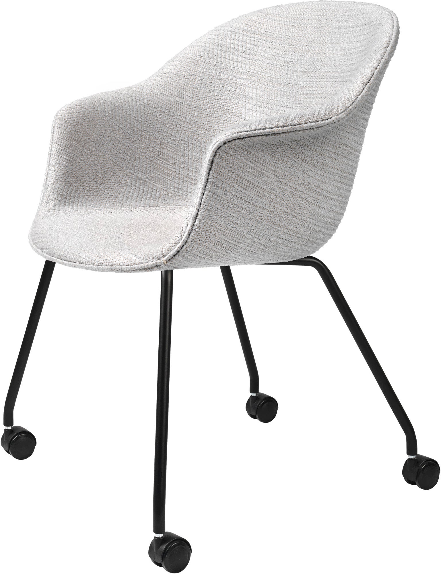GUBI Bat Meeting Chair 4 Legs with Castors - Fully Upholstered