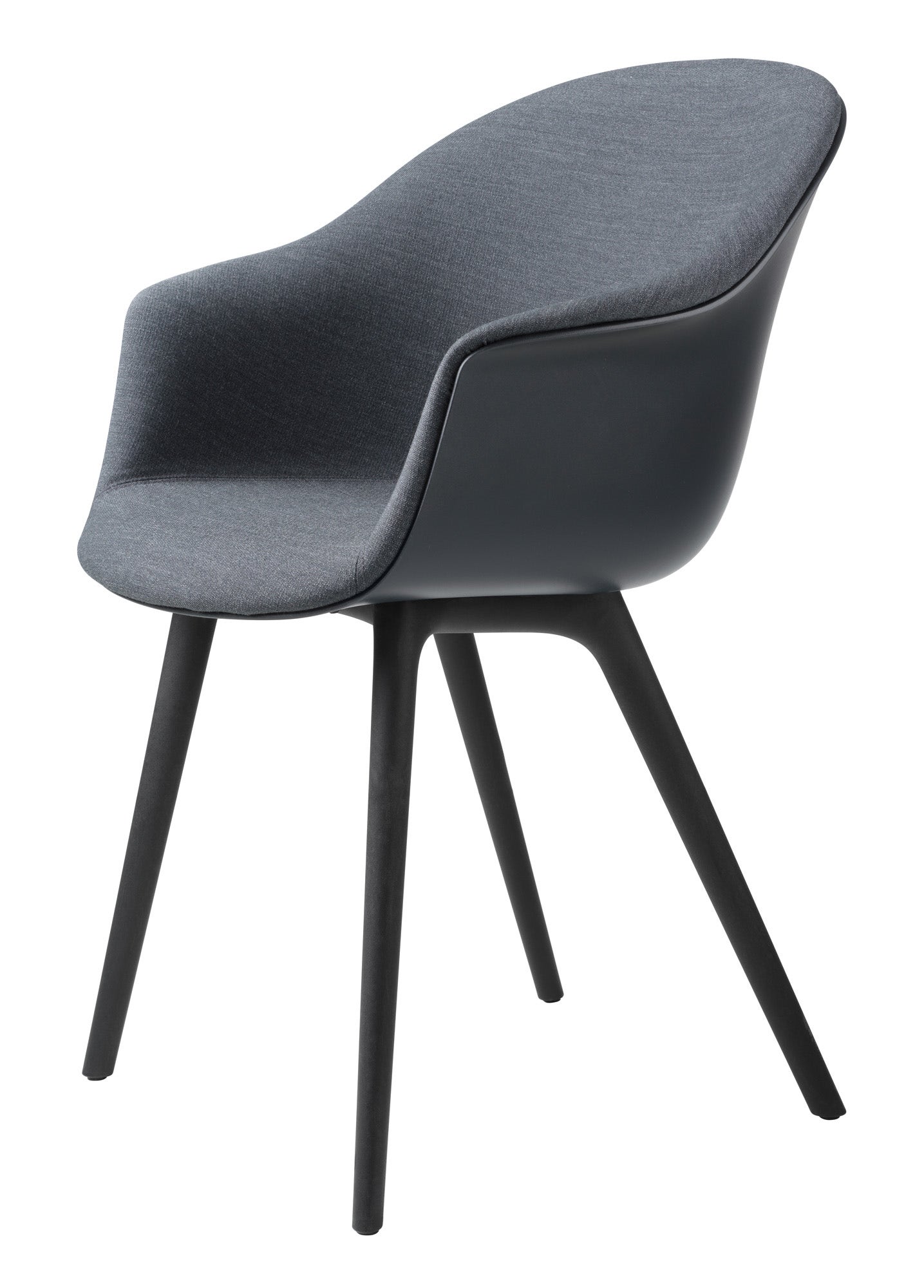 GUBI Bat Plastic Base Dining Chair - Front Upholstered