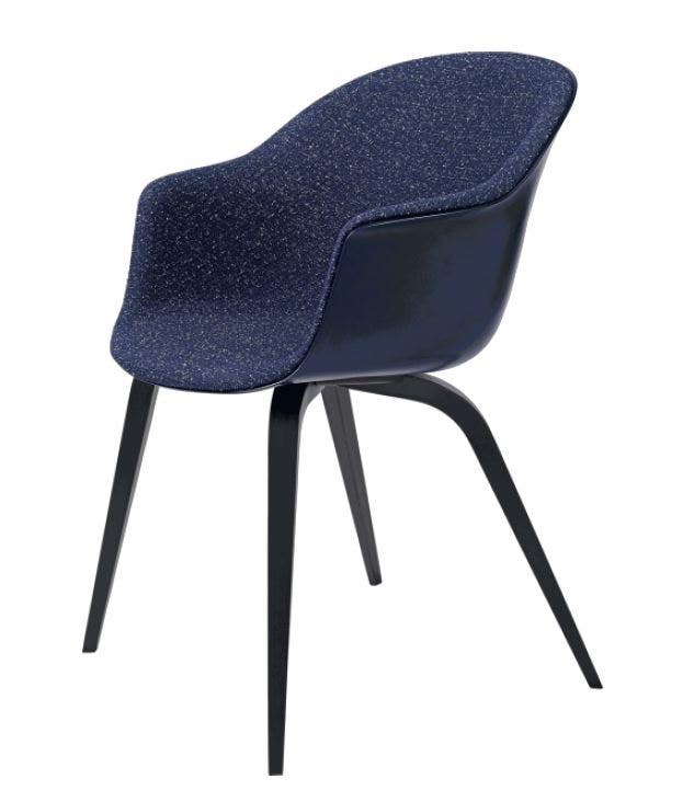 GUBI Bat Wood Base Dining Chair - Front Upholstered