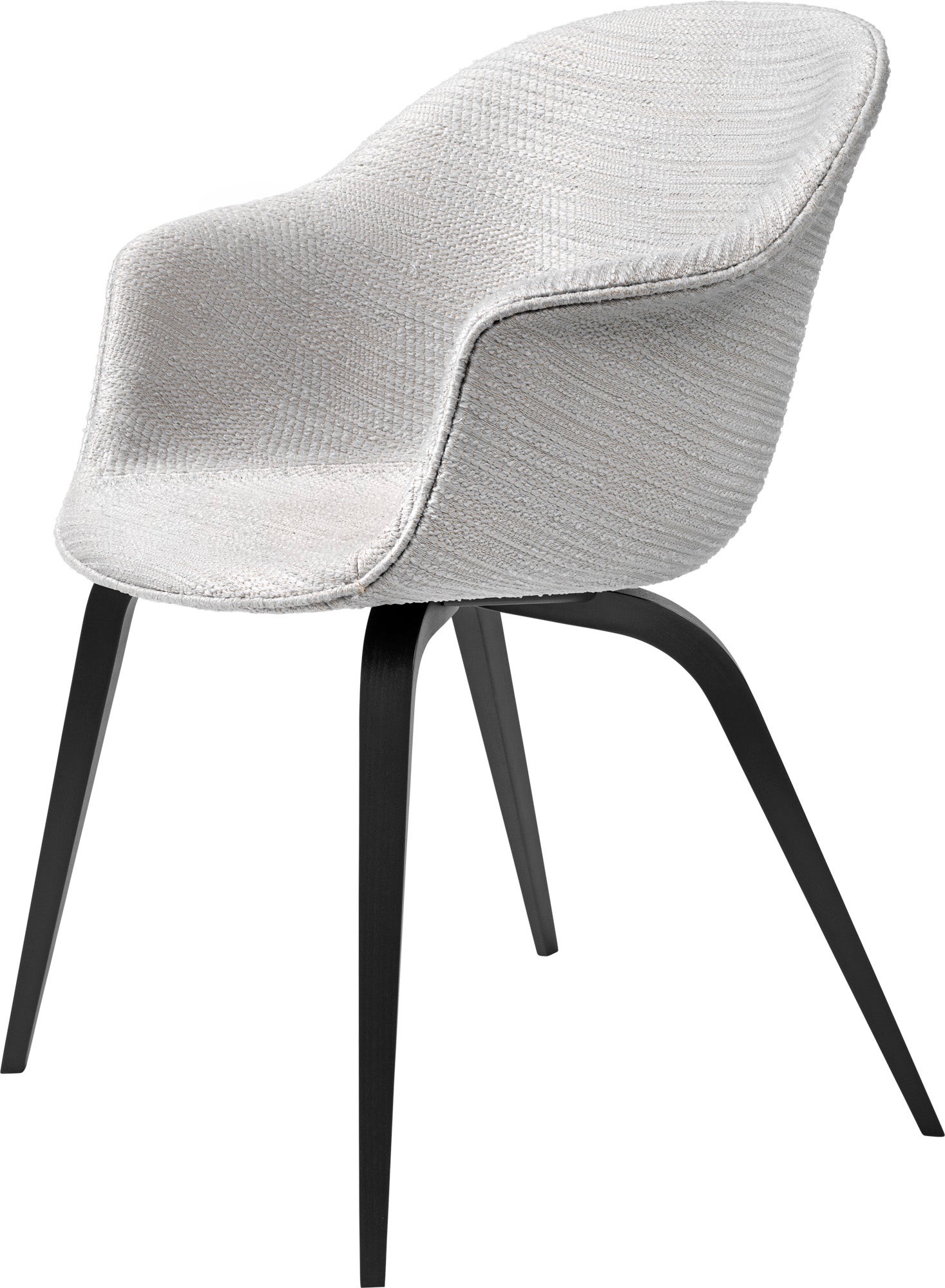 GUBI Bat Wood Base Dining Chair - Fully Upholstered