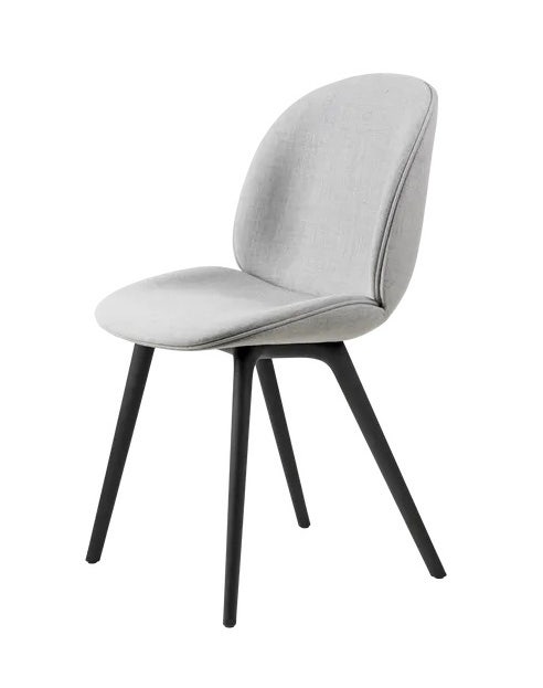 GUBI Beetle Black Plastic Base Dining Chair - Fully Upholstered