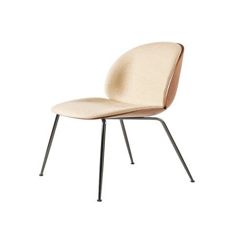 GUBI Beetle Conic Base Dining Chair - Veneer Shell - Front Upholstered