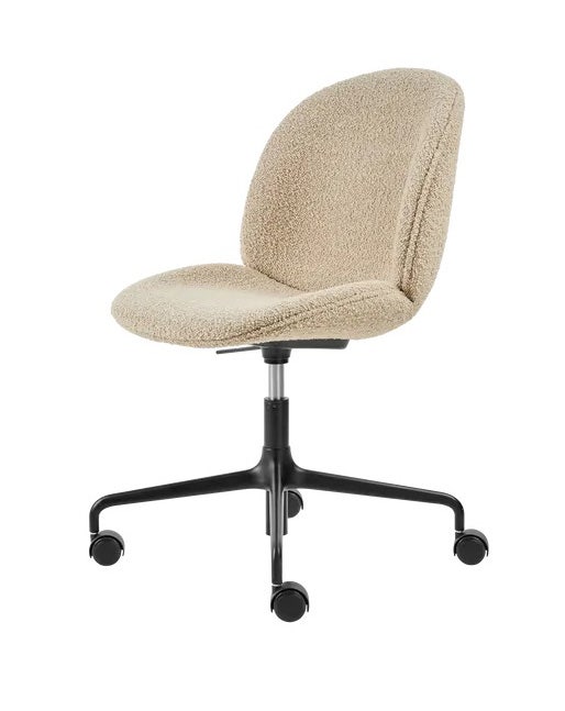 GUBI Beetle Height Adjustable 4-Star Base Meeting Chair with Castors - Fully Upholstered