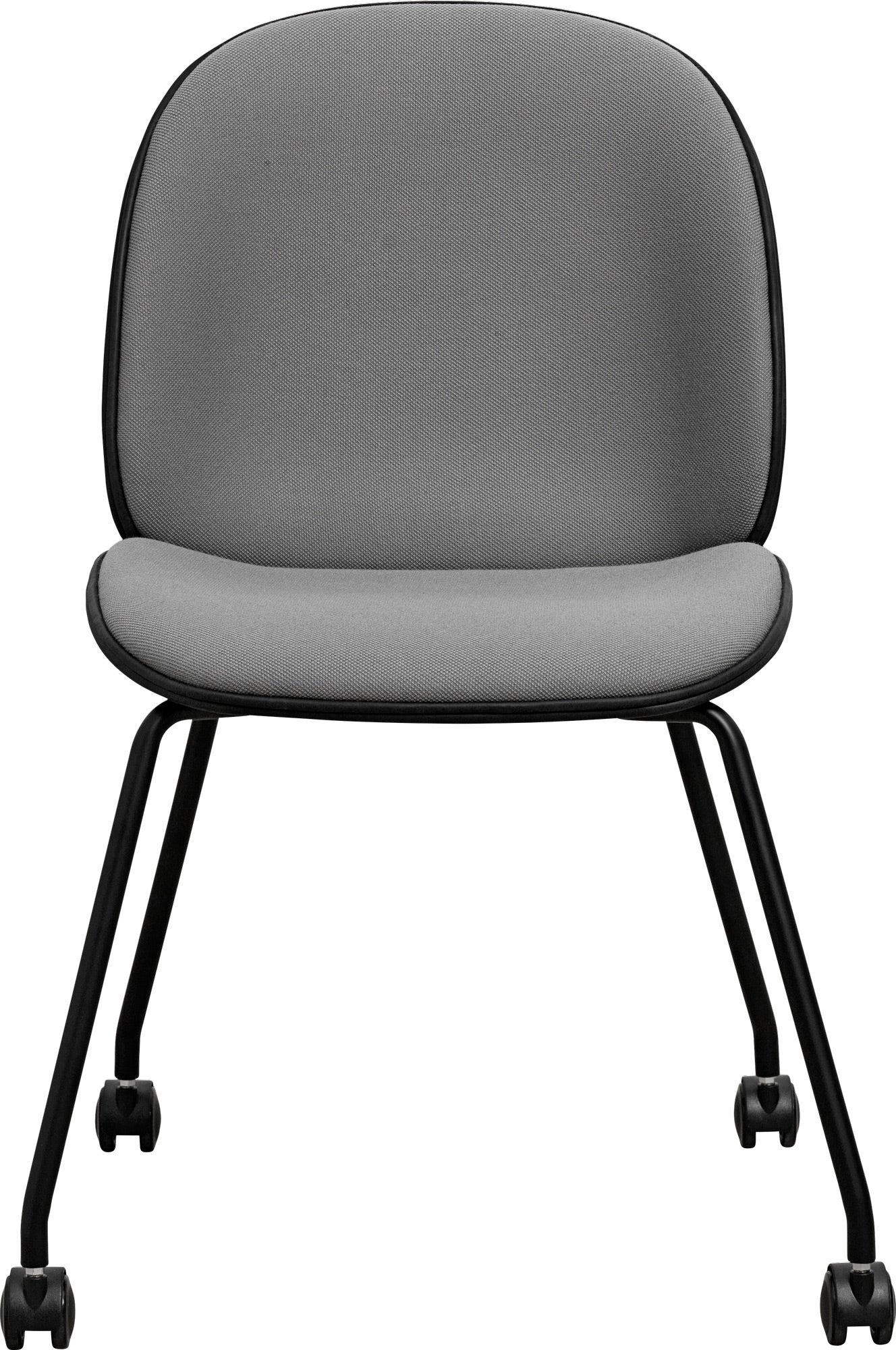 GUBI Beetle Meeting Chair 4 Legs with Castors - Front Upholstered