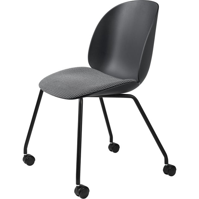 GUBI Beetle Meeting Chair 4 Legs with Castors - Upholstered Seat