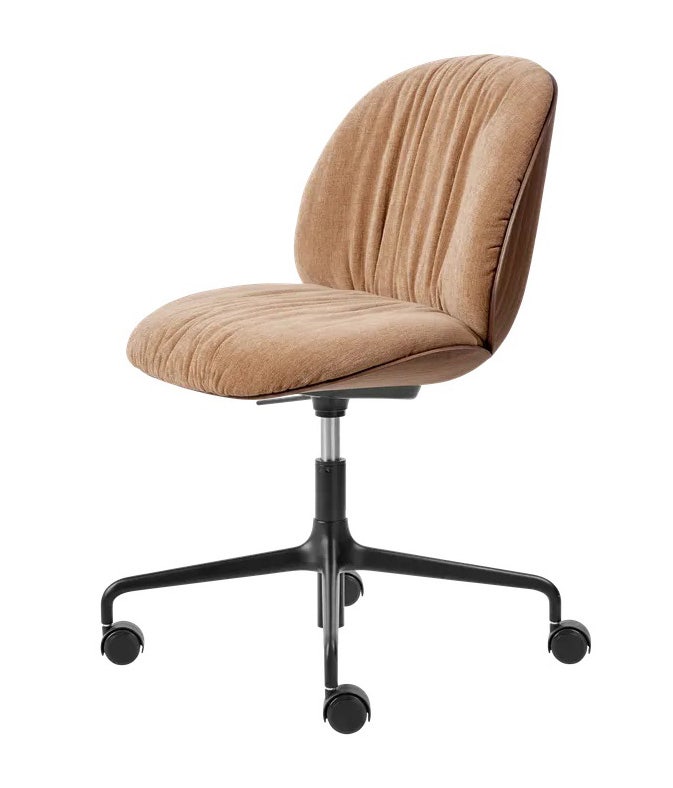 GUBI Beetle Soft Height Adjustable 4-Star Base with Castors Meeting Chair - Front Upholstered