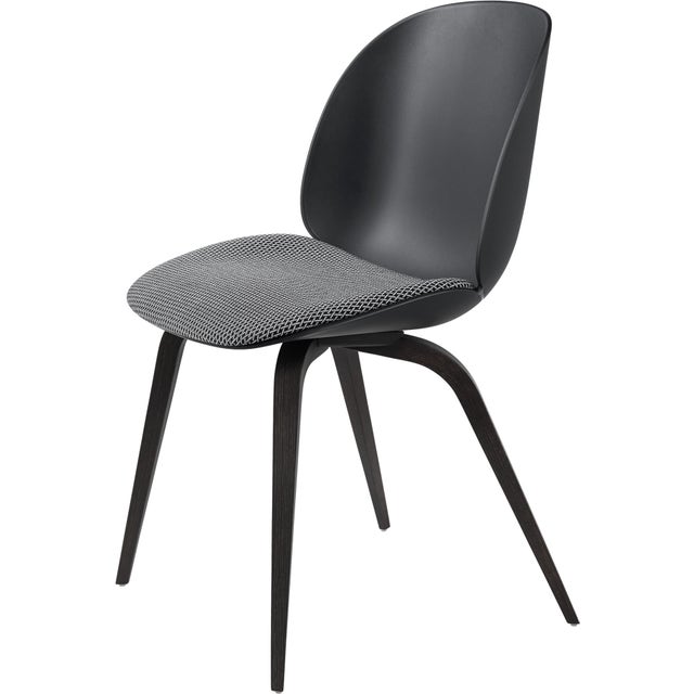 GUBI Beetle Wood Base Dining Chair - Upholstered Seat