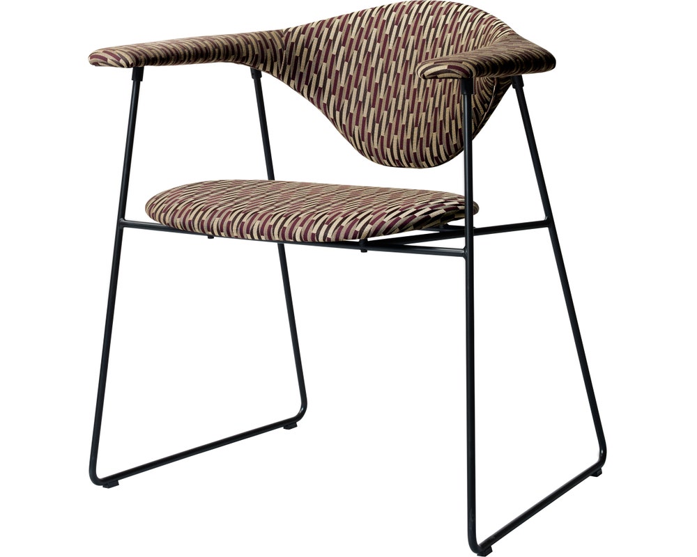 GUBI Masculo Sledge Base Dining Chair Fully Upholstered
