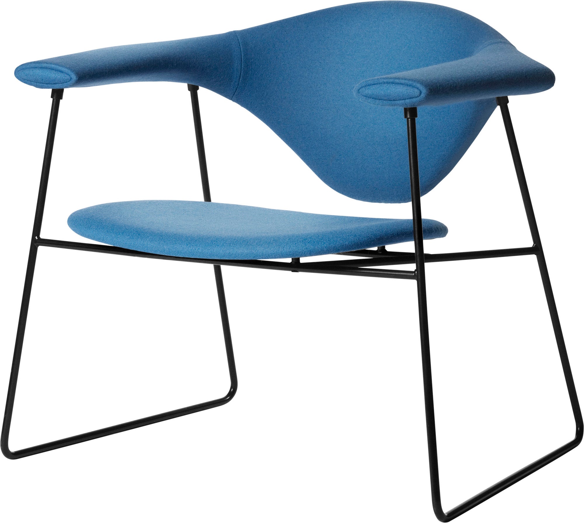 GUBI Masculo Sledge Base Lounge Chair - Fully Upholstered