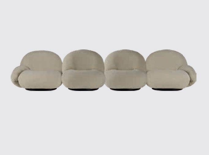 GUBI Pacha 4 Seater Sofa with Armrests - Fully Upholstered