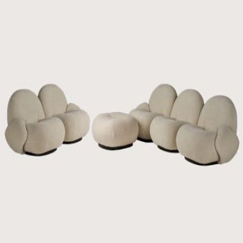 GUBI Pacha Outdoor Sofa - 5 Piece Set with Armrest & Ottoman - Fully Upholstered