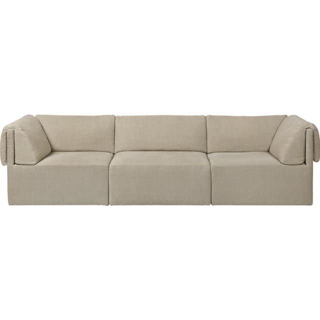 GUBI Wonder 3-Seater Sofa with Armrest - Fully Upholstered