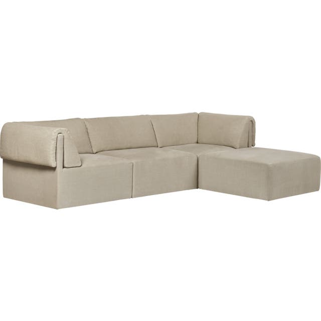 GUBI Wonder 3-Seater Sofa with Chaise Longue - Fully Upholstered