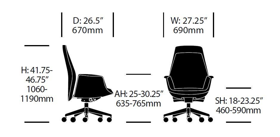 Poltrona Frau Downtown Medium Back Conference Chair
